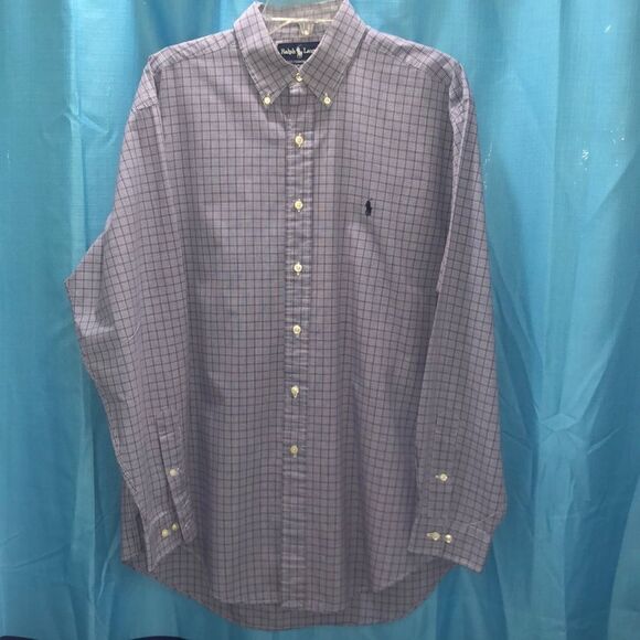 Polo Ralph Lauren Button down shirt blue white - Picture 1 of 9